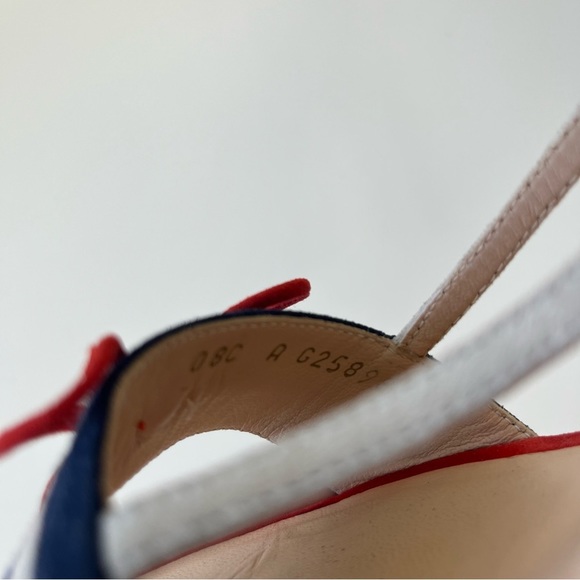 CHANEL Multicolor Suede CC Bow Cork Heel Ankle Strap Sandals Size 39 - Picture 8 of 9